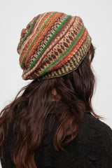 Knit Beret Multi Beige