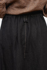 Hemp Canvas Gathered Flared Skirt