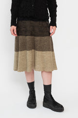 Knit Skirt Stripes Grey