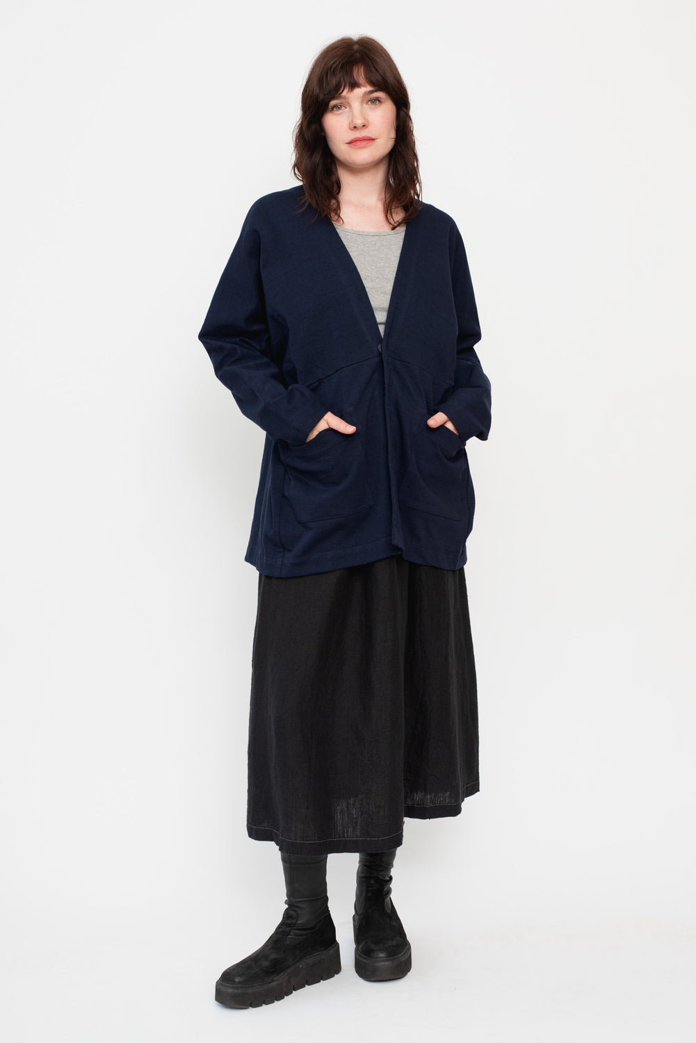 Unisex Cotton Tsuri-Tenjiku Jacket Navy