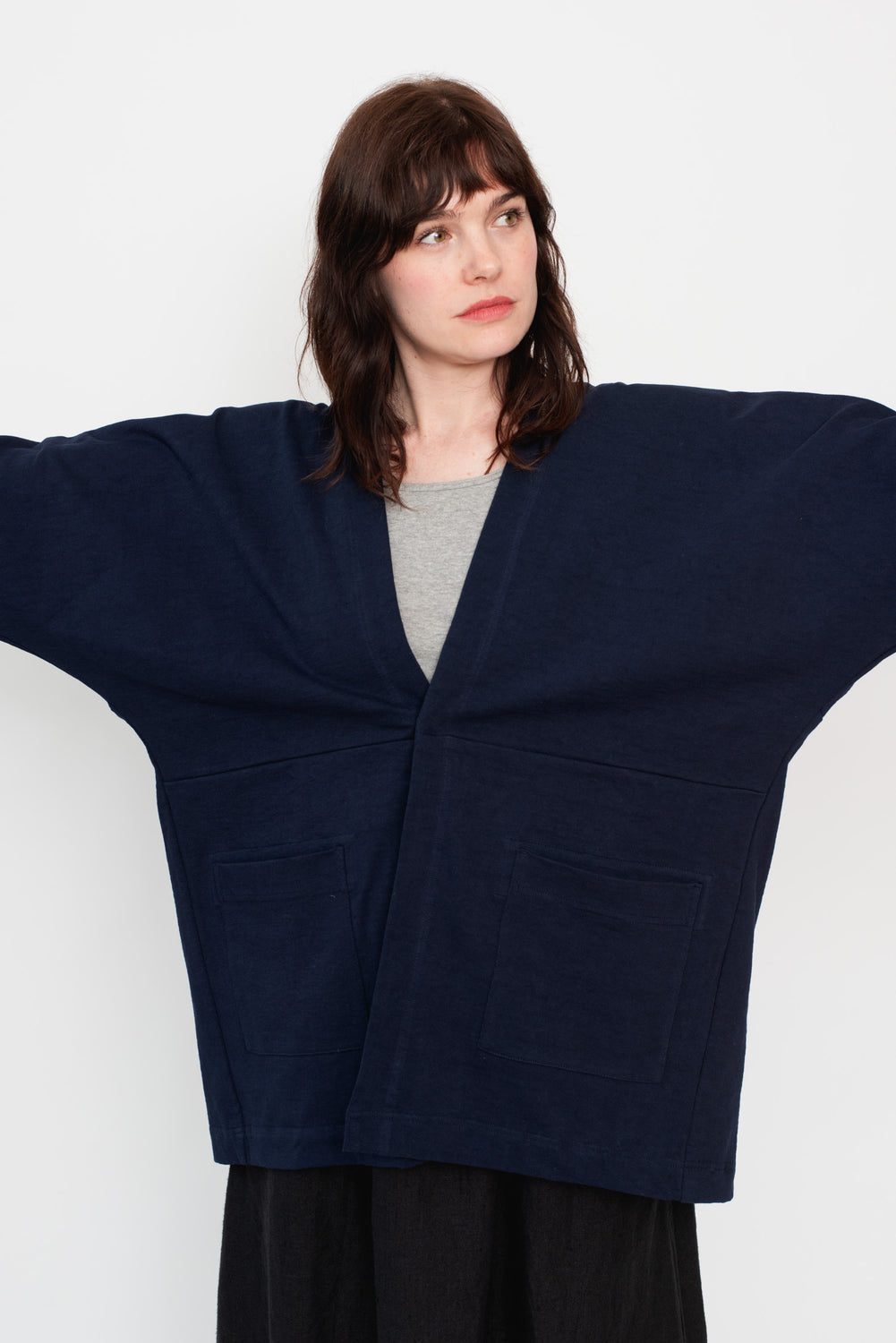Unisex Cotton Tsuri-Tenjiku Jacket Navy