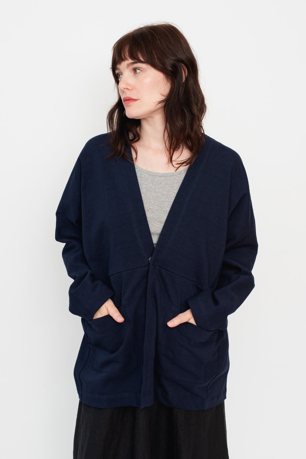 Unisex Cotton Tsuri-Tenjiku Jacket Navy