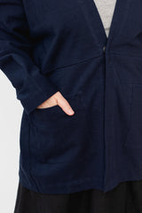 Unisex Cotton Tsuri-Tenjiku Jacket Navy