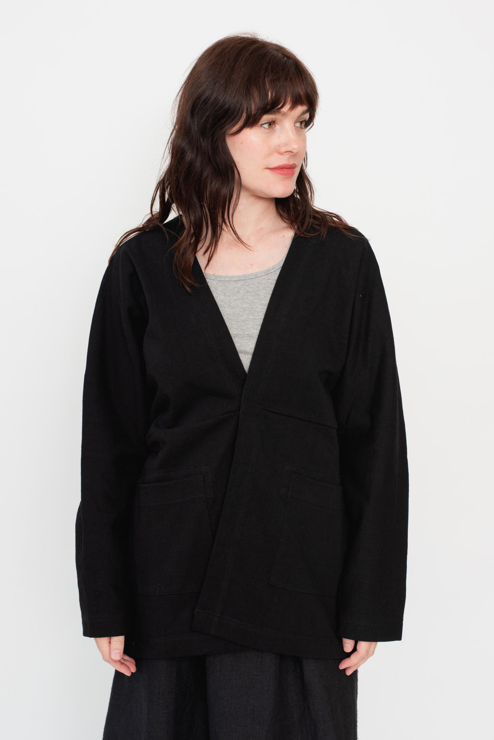 Unisex Cotton Tsuri-Tenjiku Jacket Black
