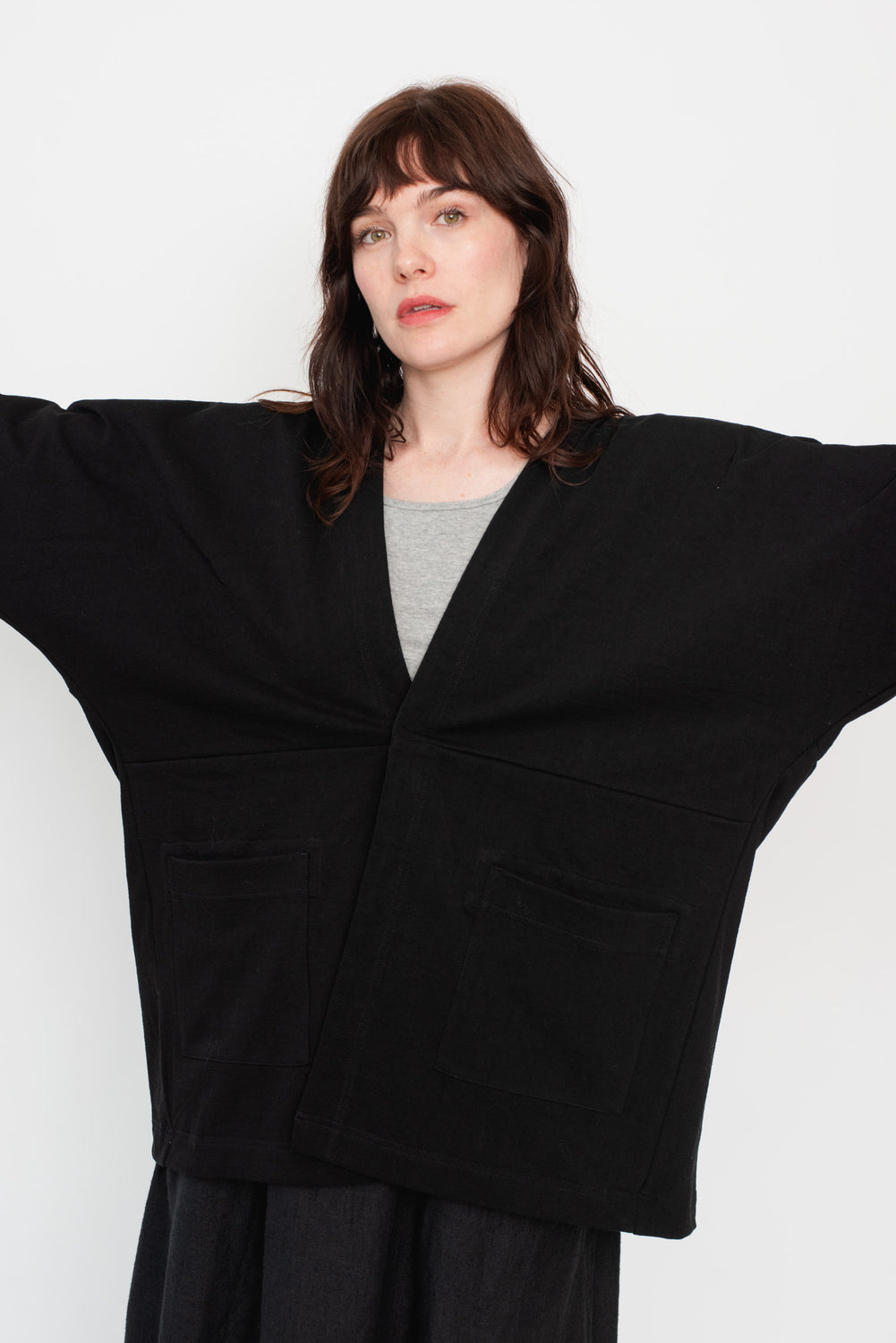 Unisex Cotton Tsuri-Tenjiku Jacket Black
