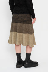 Knit Skirt Stripes Grey