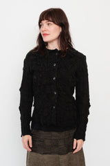 Knit Cropped Cardigan Black