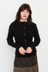 Knit Cropped Cardigan Black