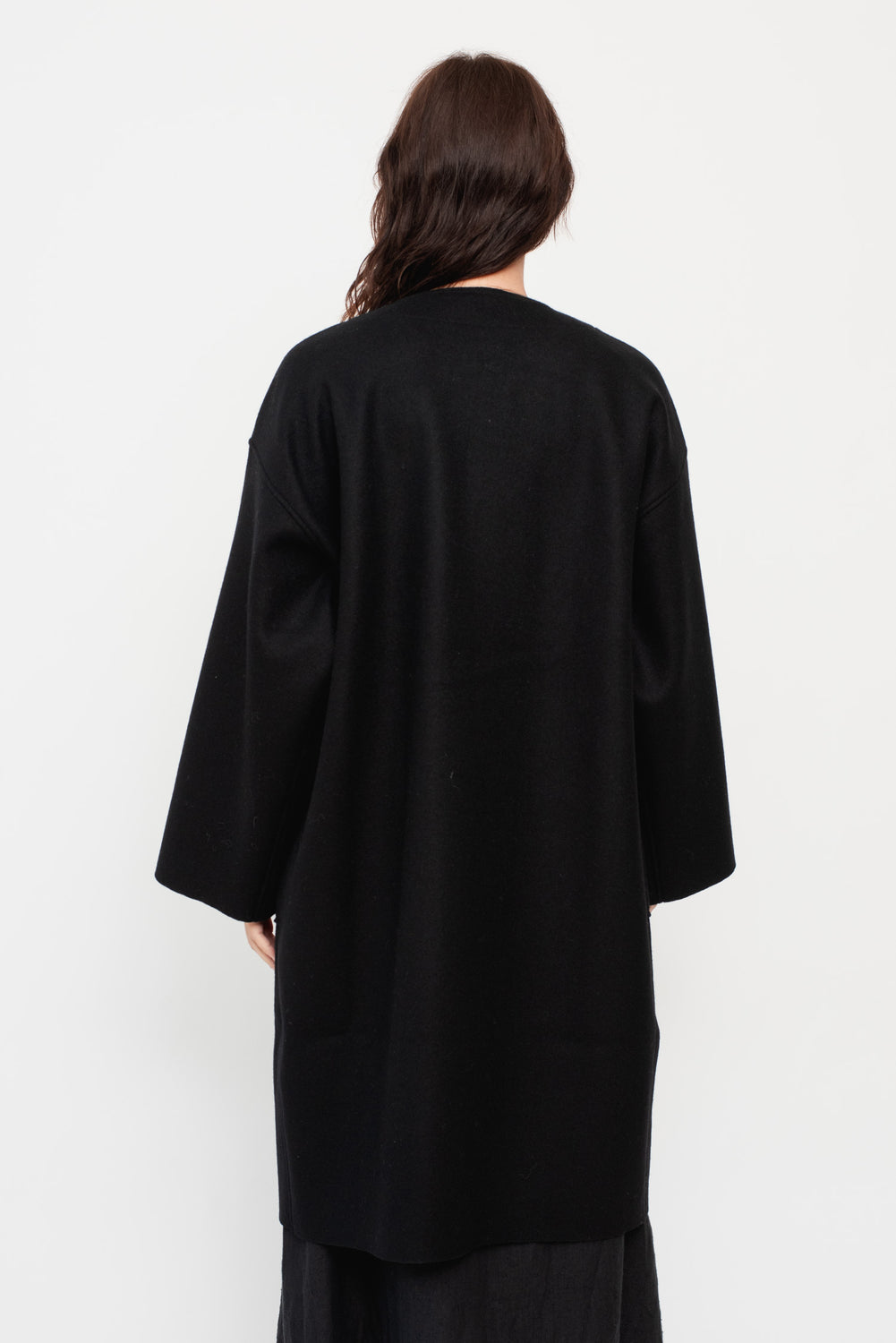 Unisex Compressed Wool Coat Black
