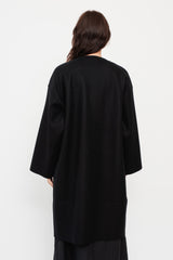 Unisex Compressed Wool Coat Black