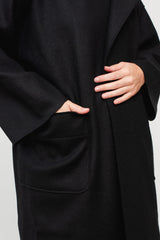 Unisex Compressed Wool Coat Black