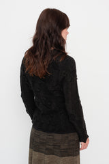 Knit Cropped Cardigan Black