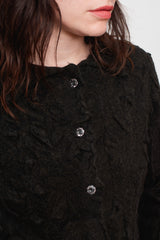 Knit Cropped Cardigan Black