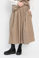Cotton and Linen Skirt Light Brown
