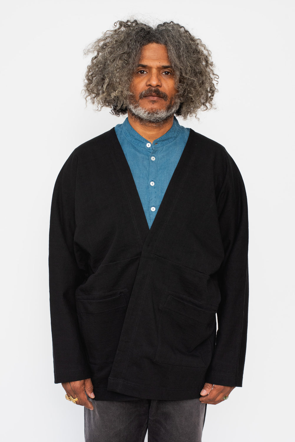 Unisex Cotton Tsuri-Tenjiku Jacket Black