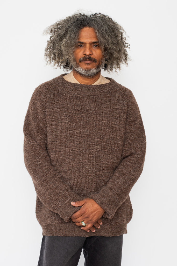 Unisex Wool Sweater Brown Heather