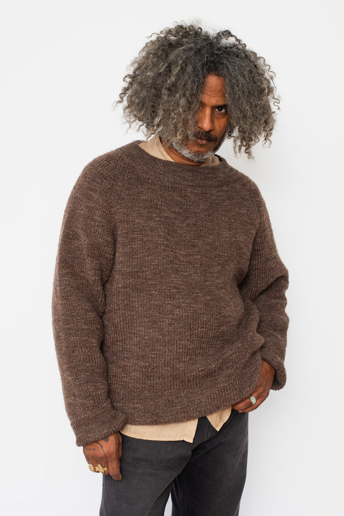 Unisex Wool Sweater Brown Heather