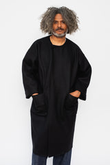 Unisex Compressed Wool Coat Black