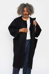 Unisex Compressed Wool Coat Black