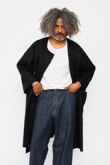 Unisex Compressed Wool Coat Black