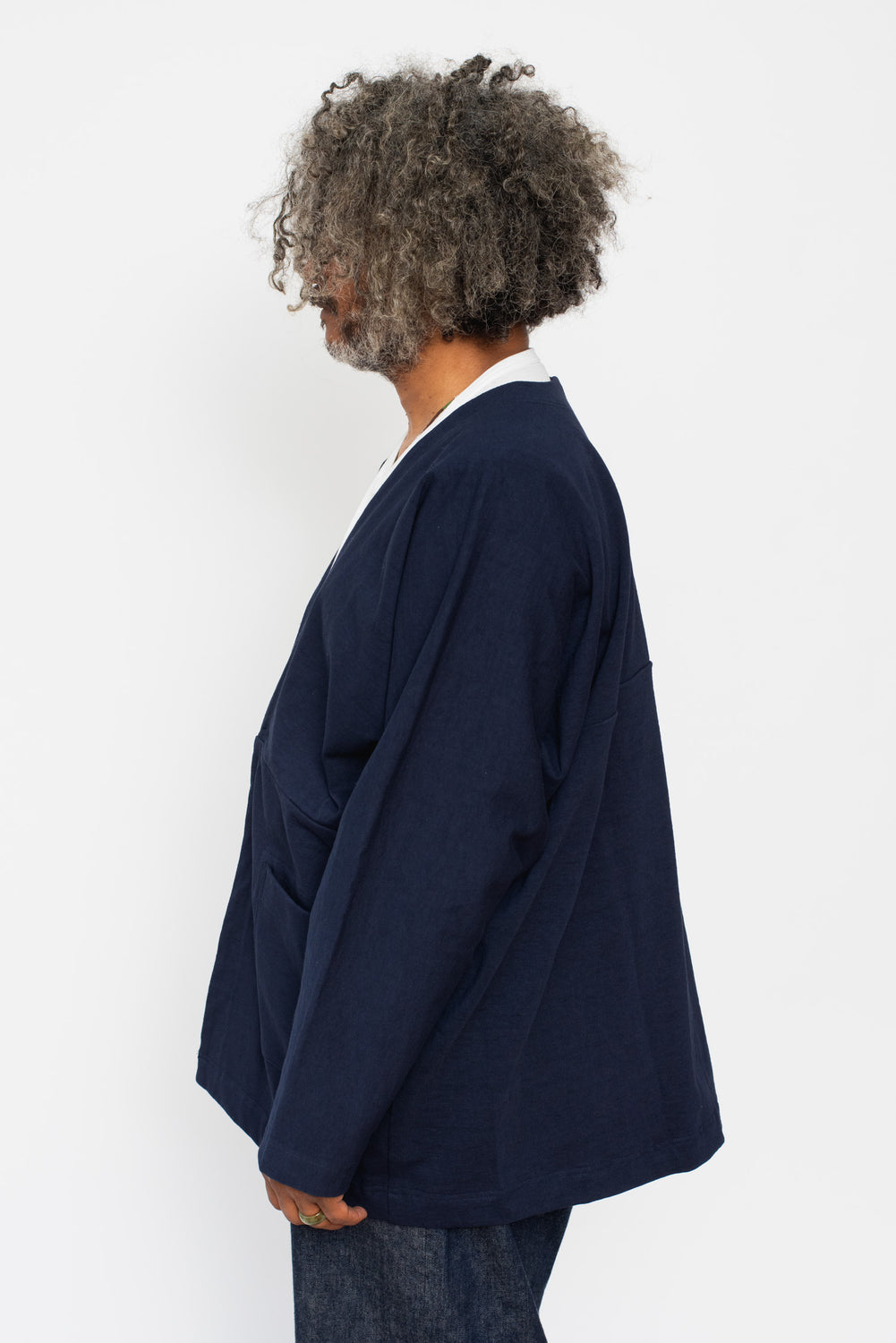 Unisex Cotton Tsuri-Tenjiku Jacket Navy