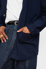 Unisex Cotton Tsuri-Tenjiku Jacket Navy