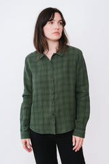 Green Check Linen Shirt