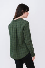 Green Check Linen Shirt