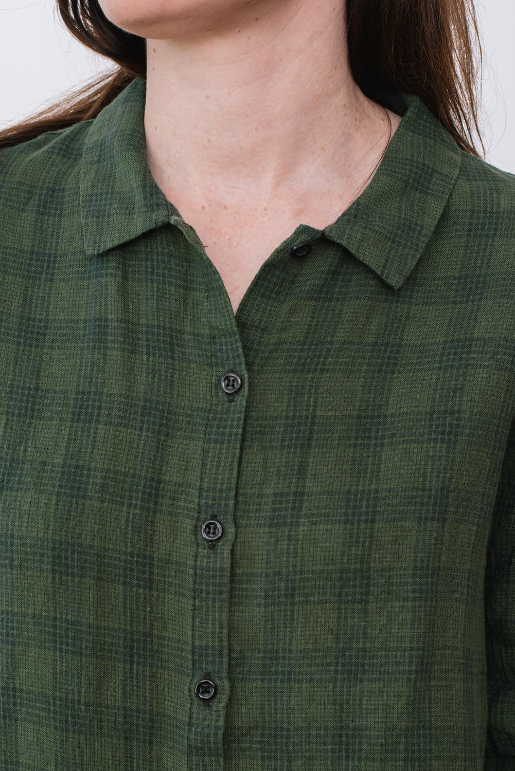 Green Check Linen Shirt