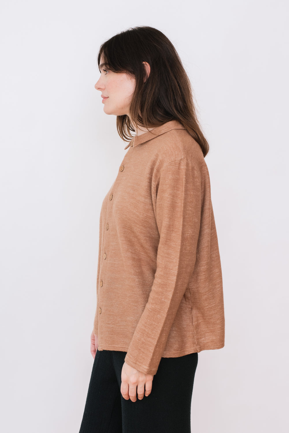 Two-way Wool and Linen Cardigan