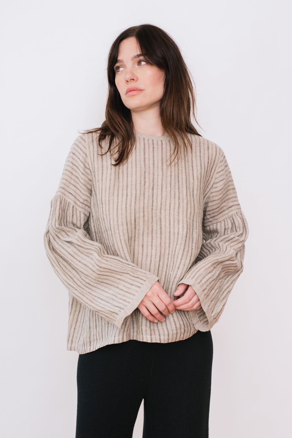 Winter Gauze Striped Blouse