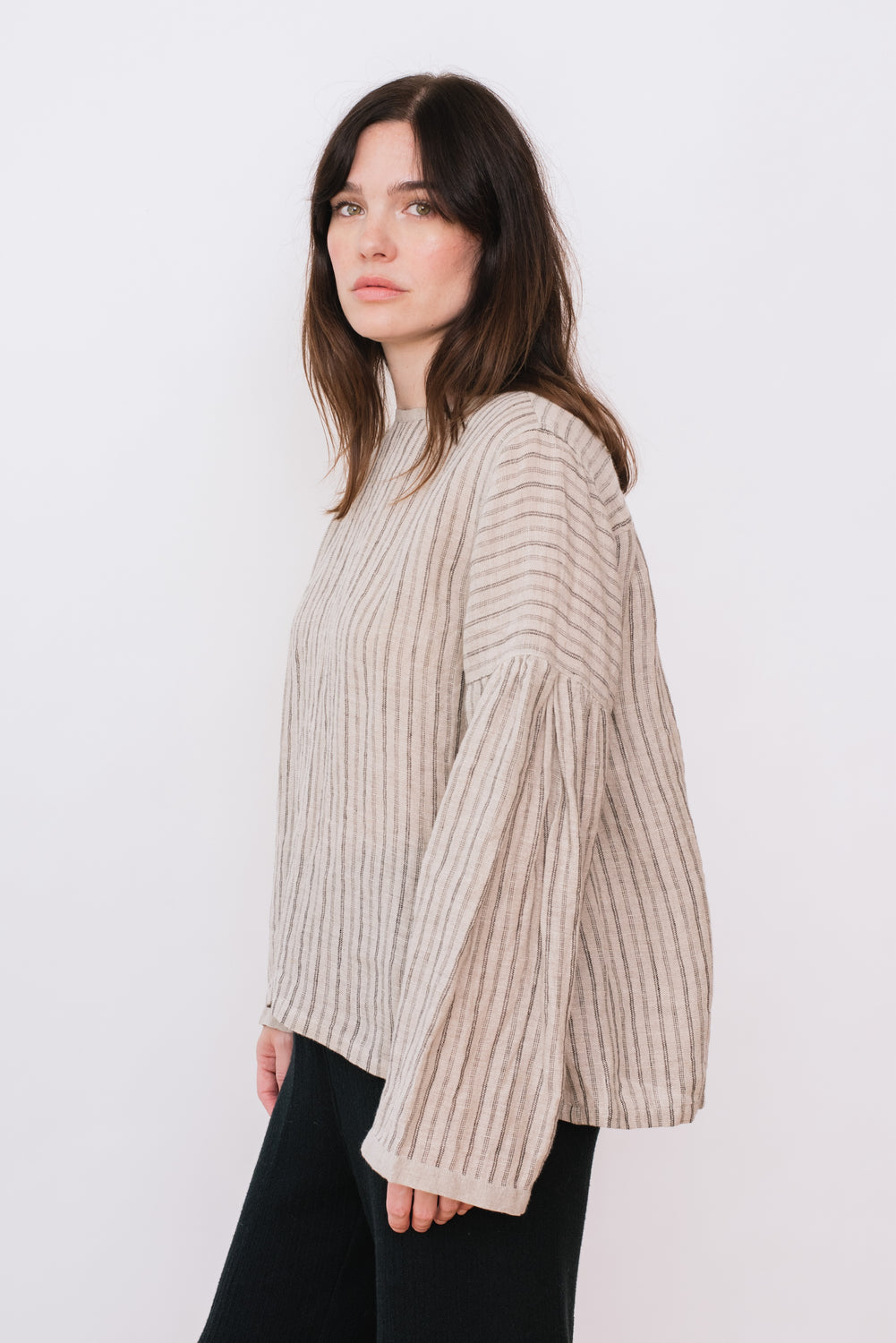 Winter Gauze Striped Blouse