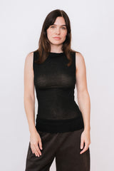 Silk and Cashmere Jersey Sleeveless Top