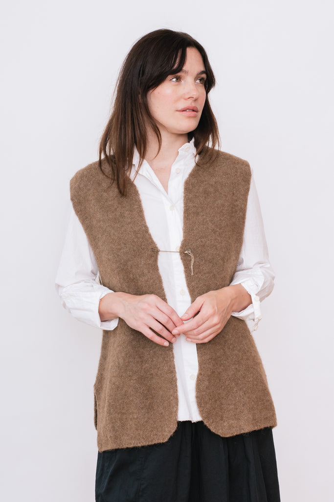 Wool Blend Vest, Brown