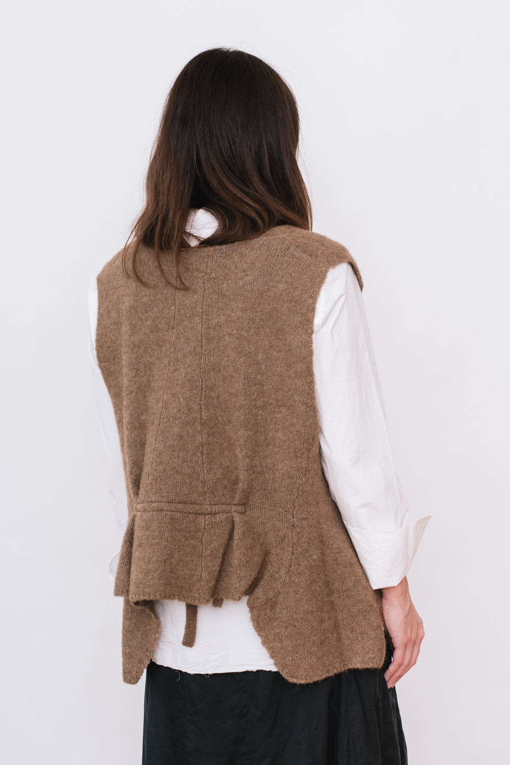 Wool Blend Vest, Brown