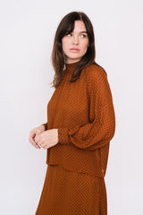 Raglan Blouse with Dot Print