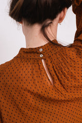 Raglan Blouse with Dot Print