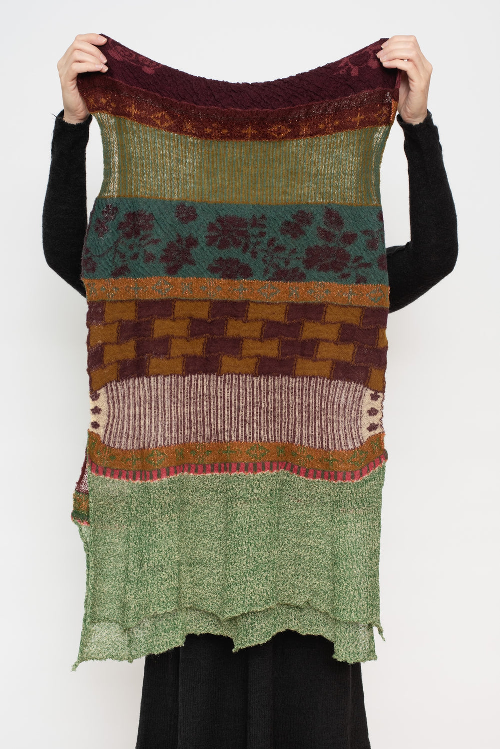 Knit Shawl, Green Mix