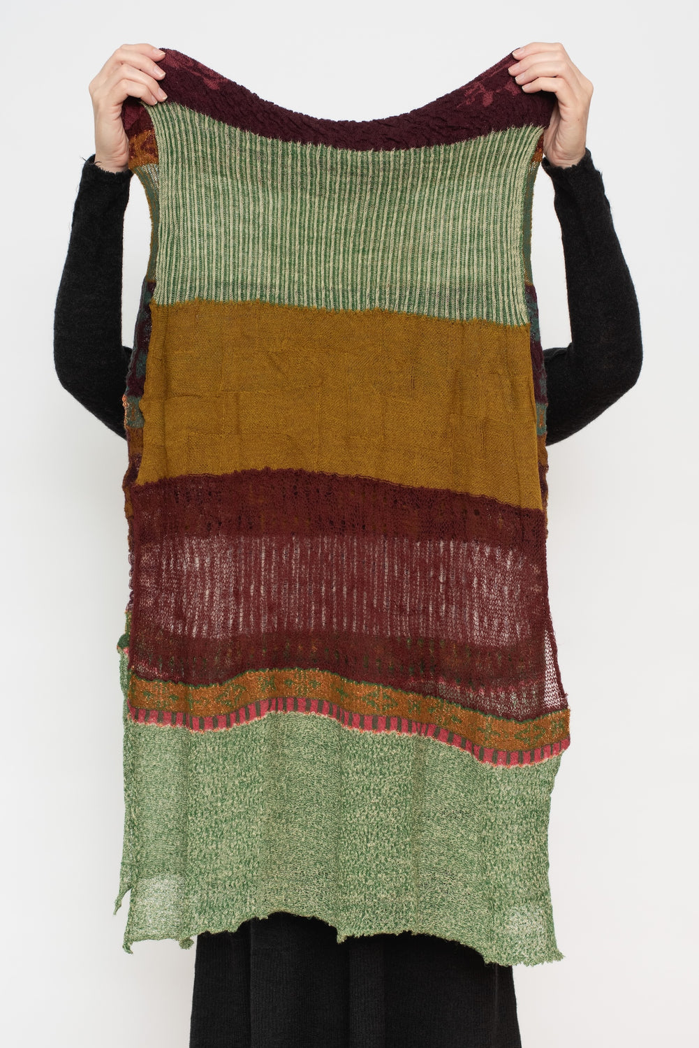 Knit Shawl, Green Mix
