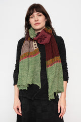 Knit Shawl, Green Mix