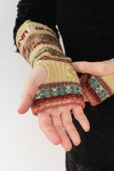 Wool Arm Warmers, Beige Mix
