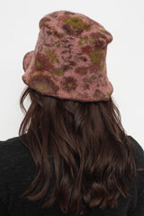 Wool Bucket Hat Floral Pink