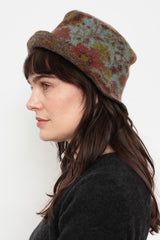 Wool Bucket Hat Floral Blue