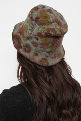 Wool Bucket Hat Floral Blue