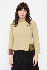 Wool Patchwork Sweater, Beige