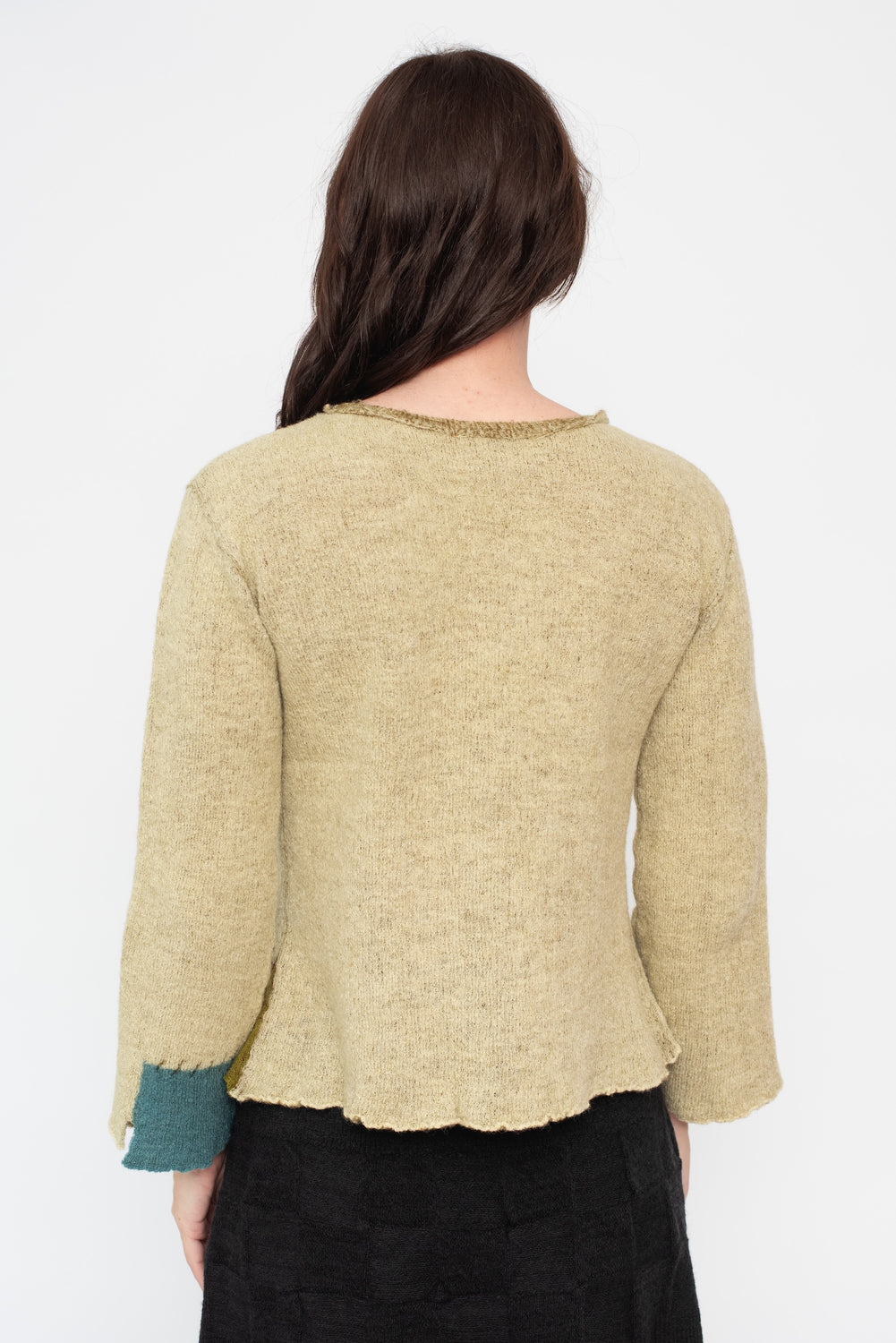 Wool Patchwork Sweater, Beige