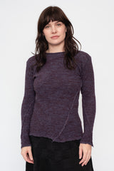 Wool Crew Neck Sweater Blue-Purple