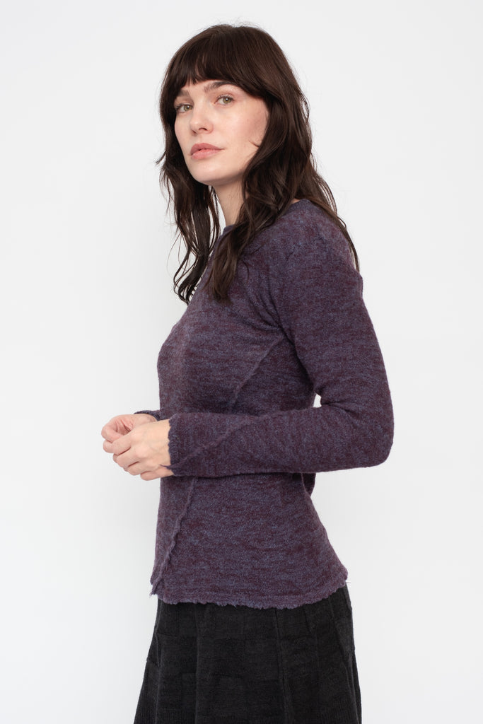 Wool Crew Neck Sweater Blue-Purple