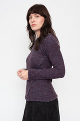 Wool Crew Neck Sweater Blue-Purple