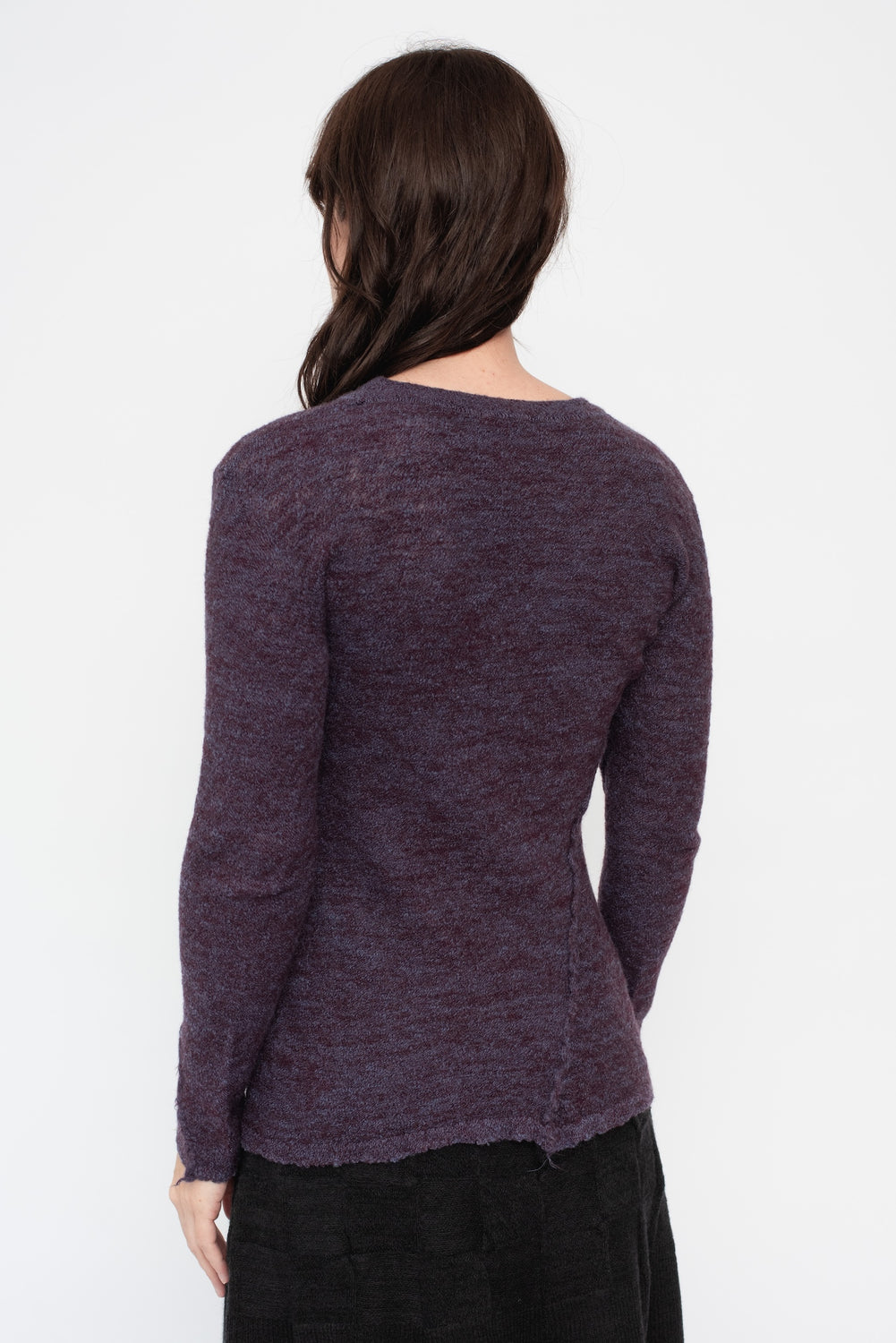 Wool Crew Neck Sweater Blue-Purple